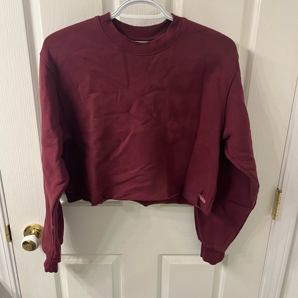 TNA Spiced Burgundy Cropped Sweatshirt